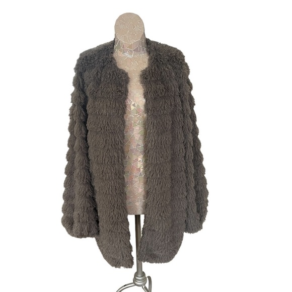 tularosa Ricci Faux Fur Jacket Gray Medium - Picture 7 of 14